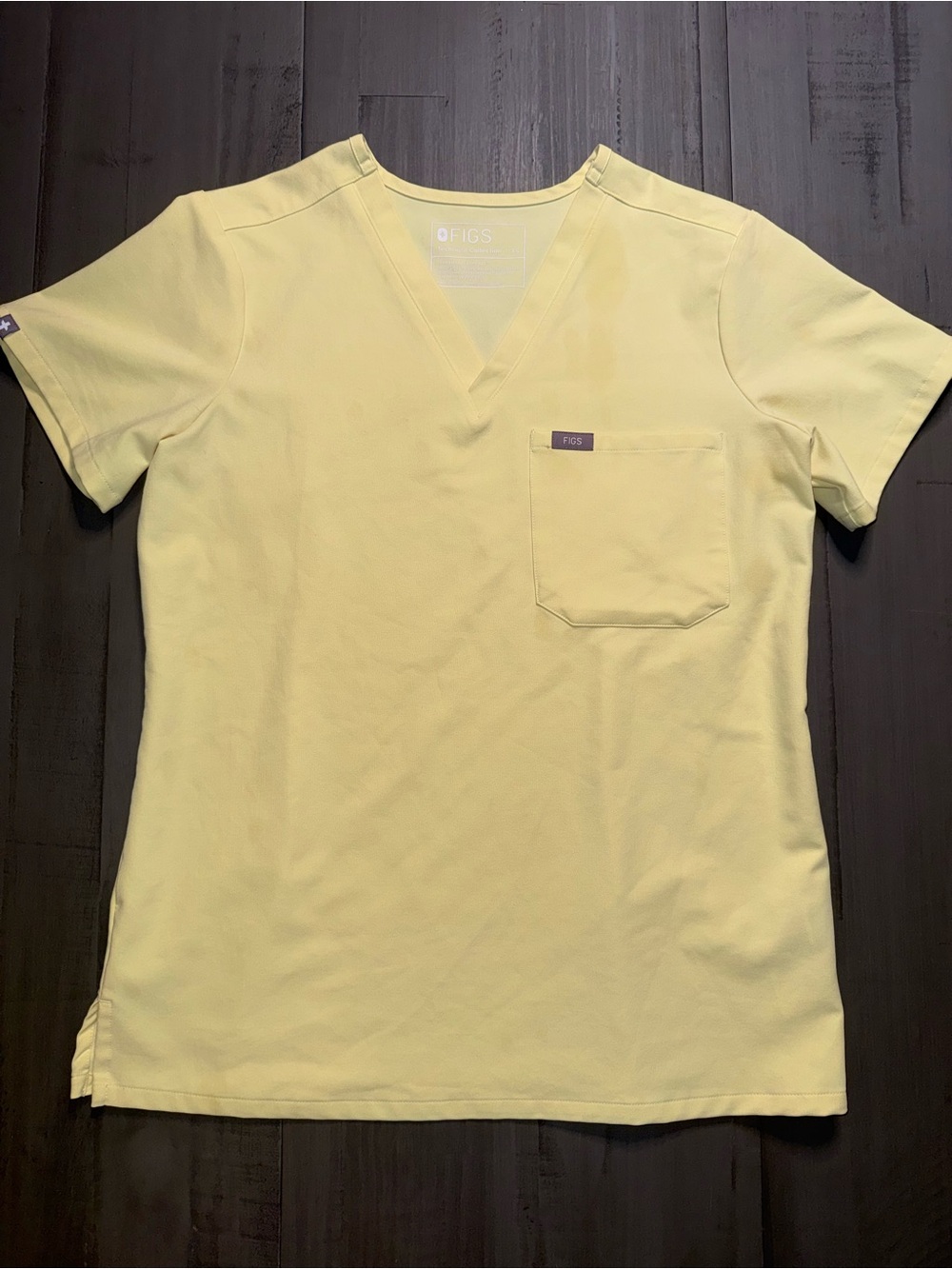 FIGS Sunlight Yellow Catarina Scrub Top Size Extra Small Regular